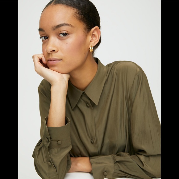 ARITZIA BABATON BUTTON UP ( WRINKLY look) - Picture 1 of 10